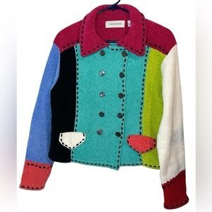 LISA NICHOLS Vintage Multicolor Sweater Size S PTP 21”